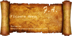 Ficzere Anna névjegykártya